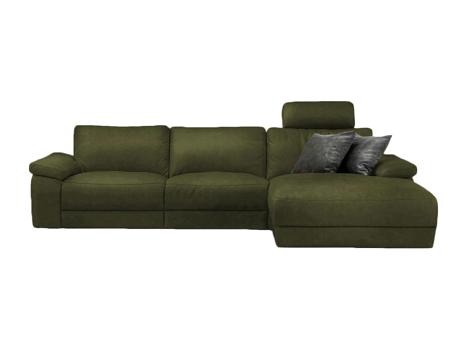 Divano angolare - verde scuro pelle - LOLA