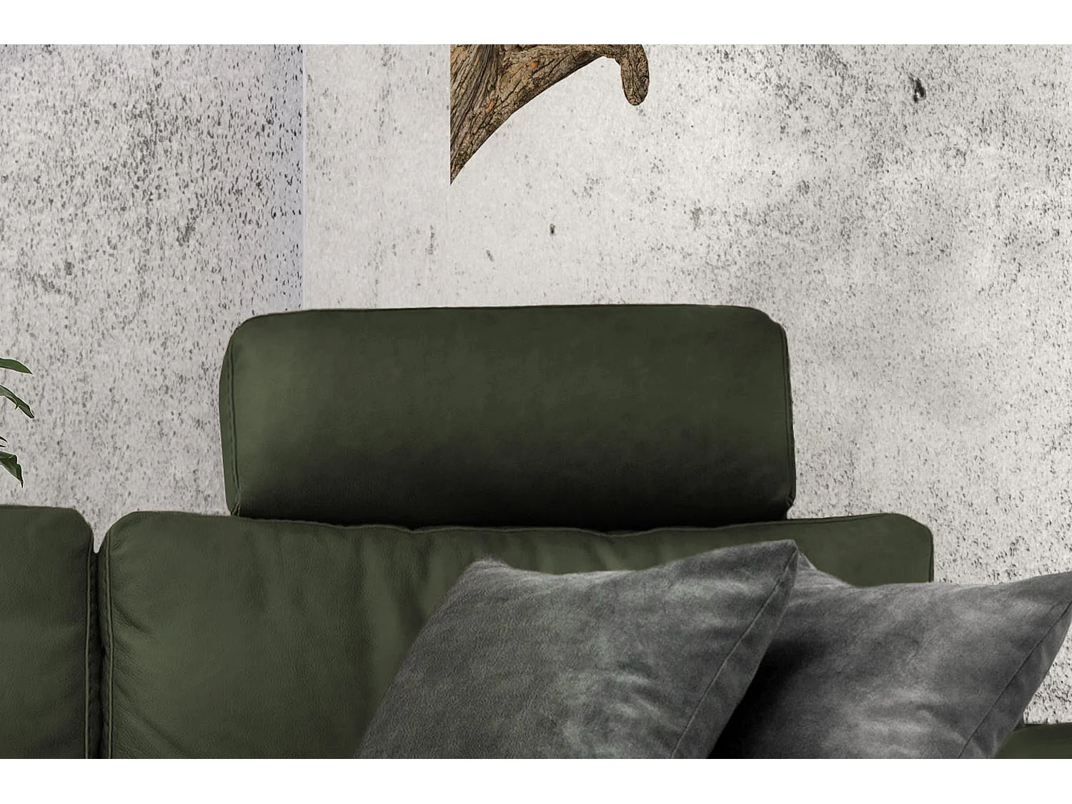 Divano angolare - verde scuro pelle - LOLA