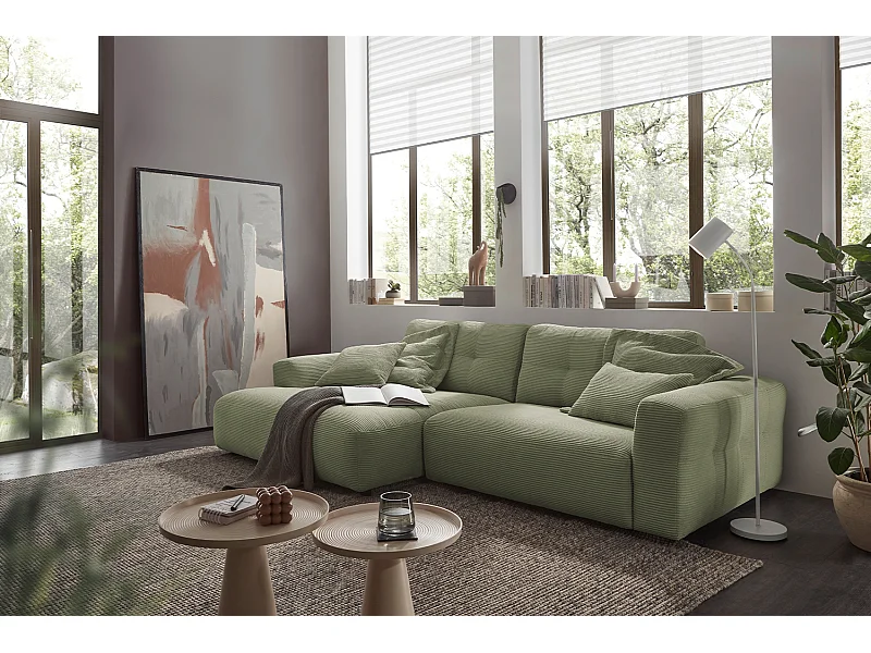 Ecksofa - Grün Cord - MIKA