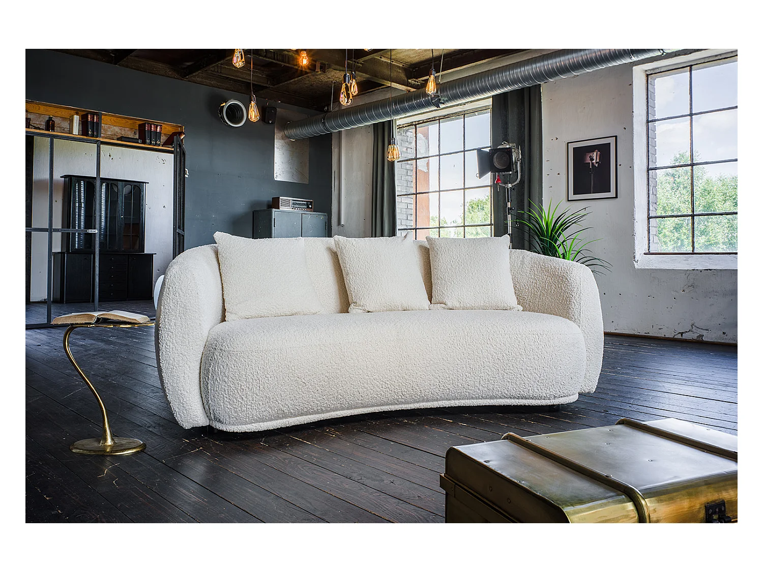 Sofa - Cremeweiß Webstoff - RADA