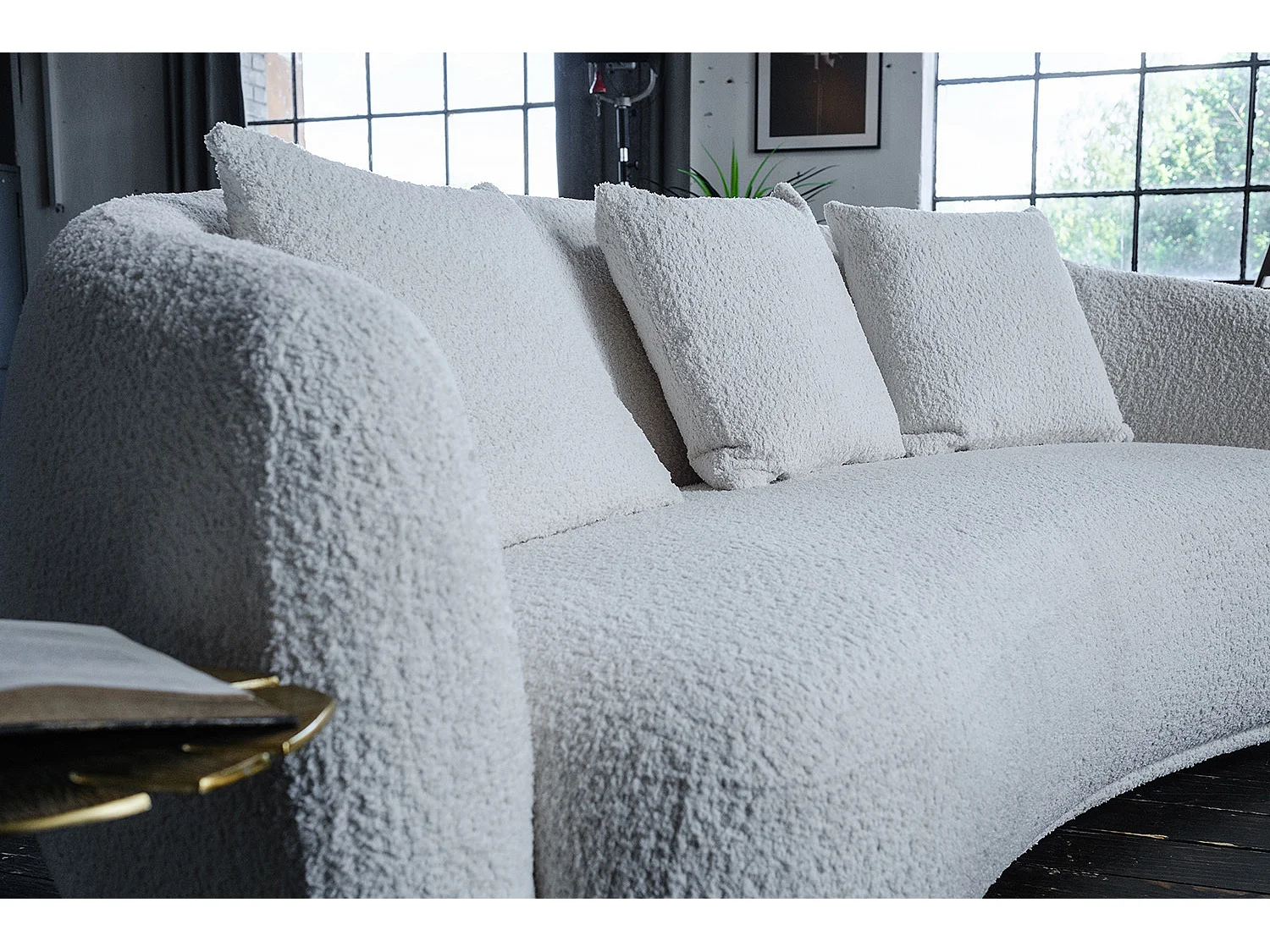 Sofa - Cremeweiß Webstoff - RADA