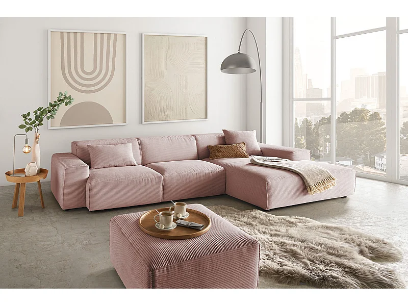 Ecksofa - Pink Cord - RANI