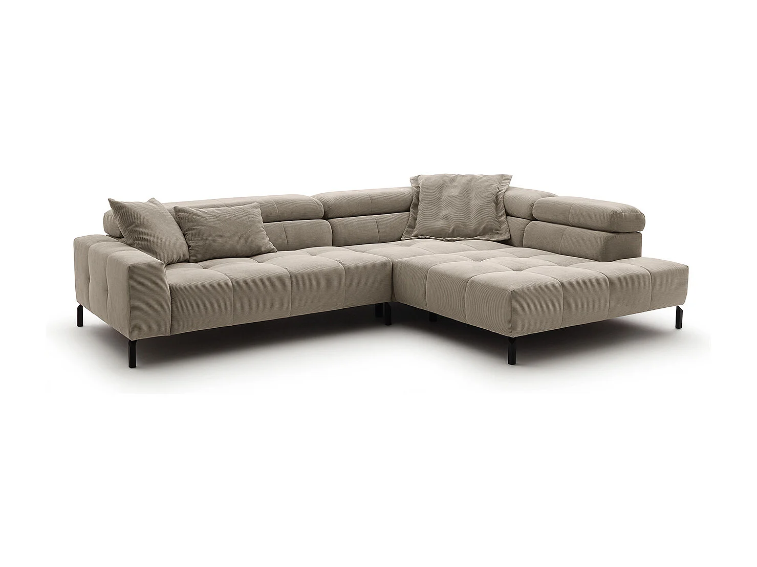 Ecksofa - Beige Cord - OHIO
