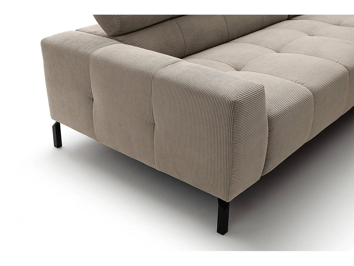 Ecksofa - Beige Cord - OHIO