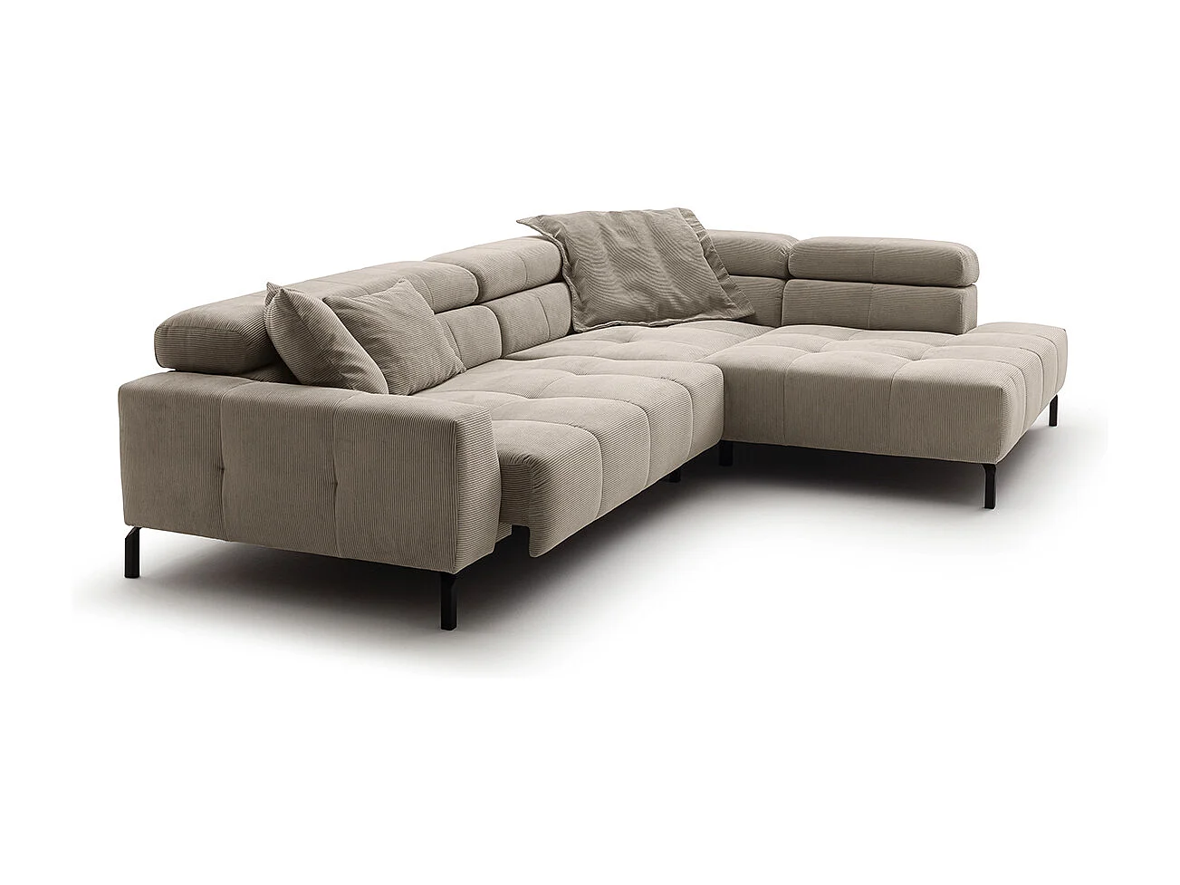 Ecksofa - Beige Cord - OHIO