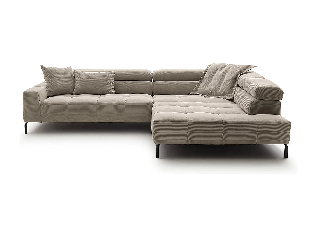 Ecksofa - Beige Cord - OHIO