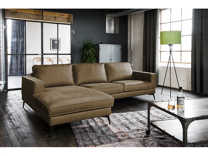 Sofá esquinero - beige piel - BLOOM