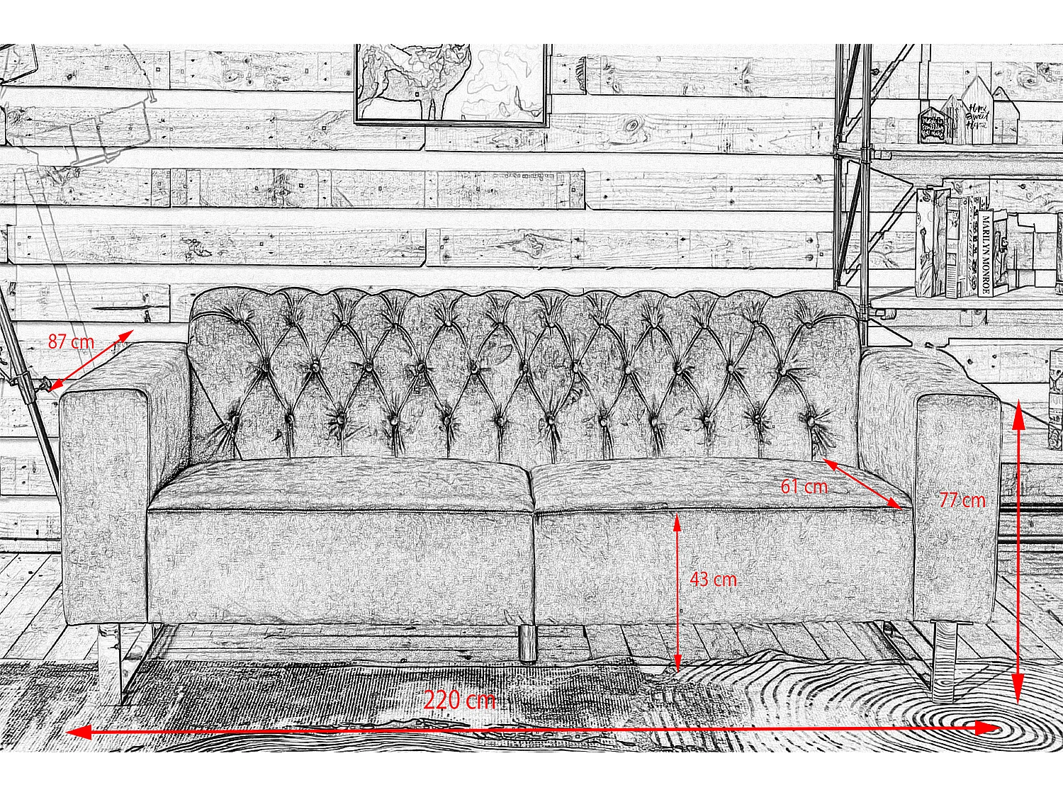 Sofa - Grün Velvet - CHARME