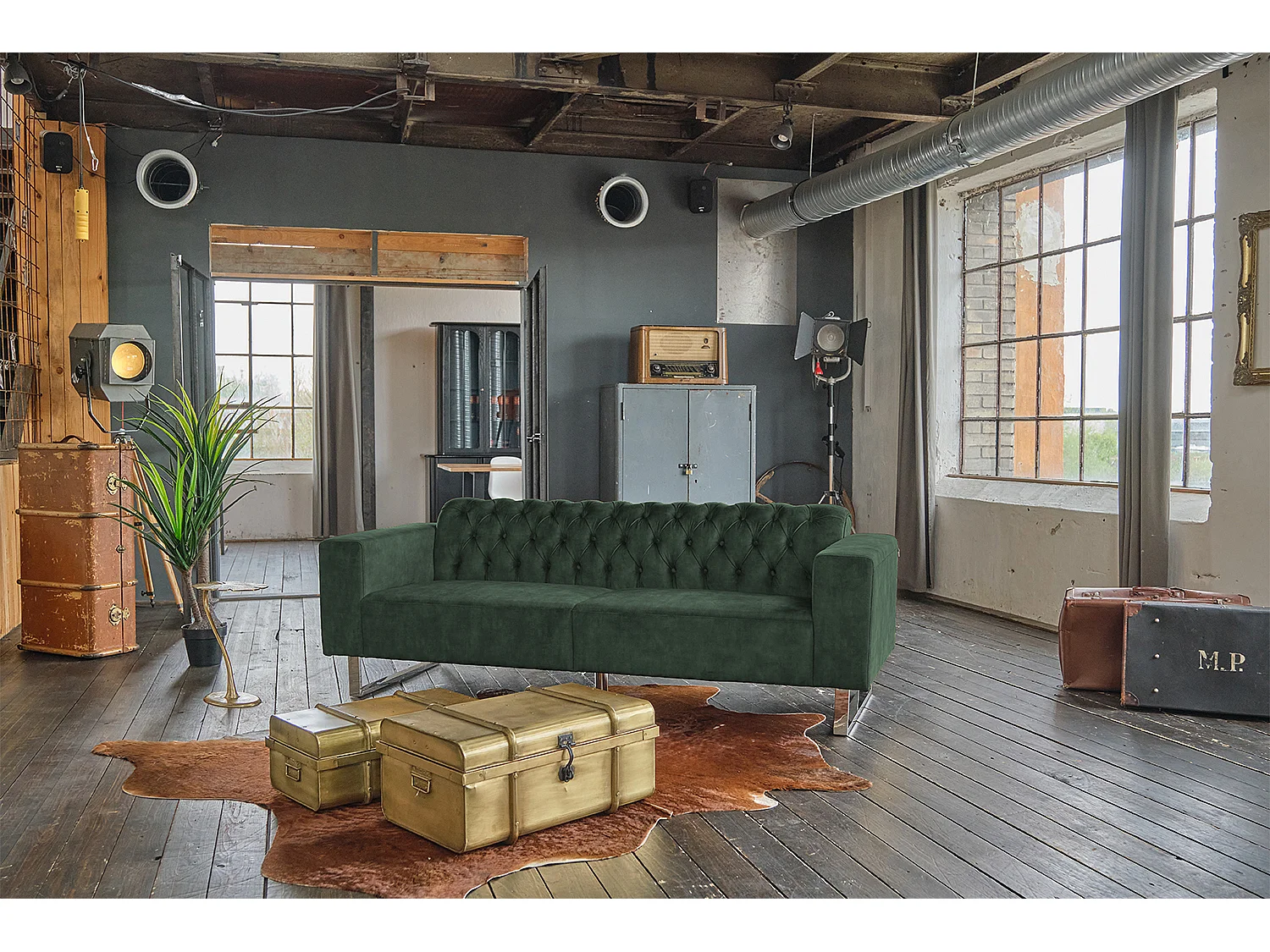 Chesterfieldsofa - Grün Velvet - CHARME