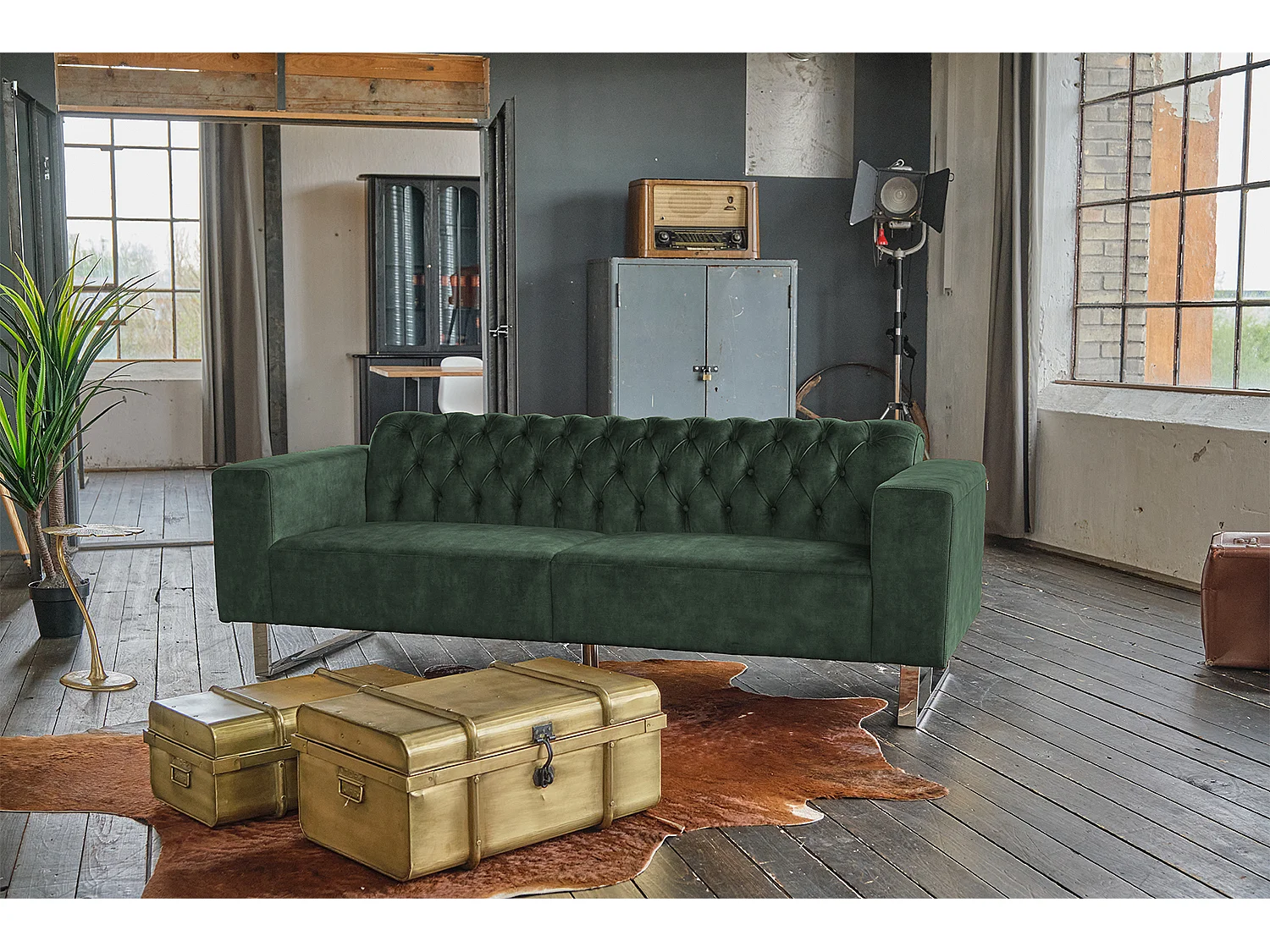 Chesterfieldsofa - Grün Velvet - CHARME