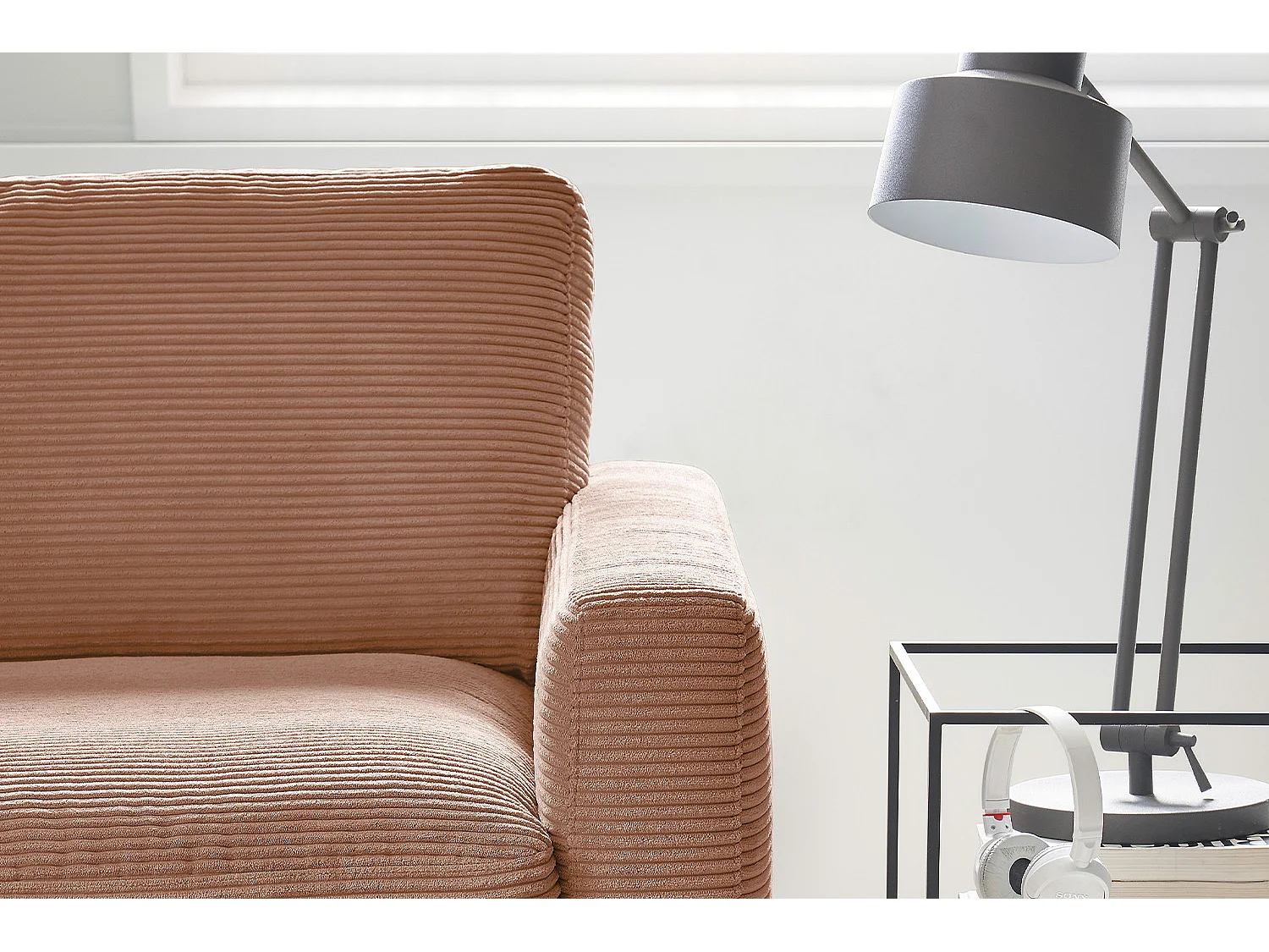 Ecksofa - Braun Cord - CARA