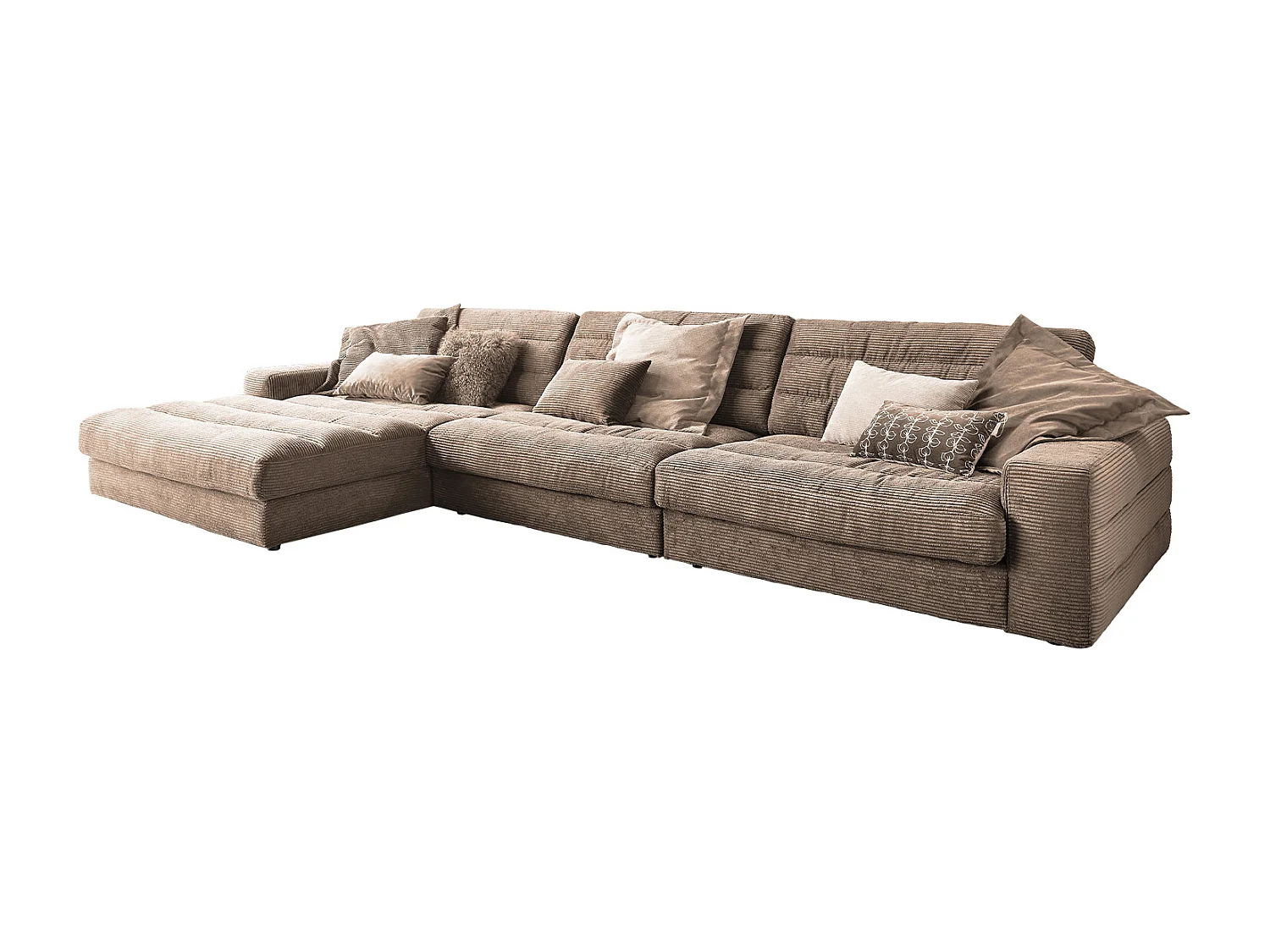 Ecksofa - Taupe Cord - LANA
