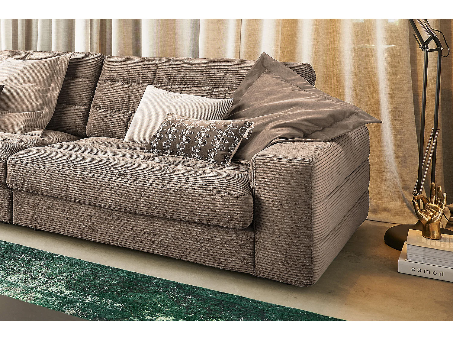 Ecksofa - Taupe Cord - LANA