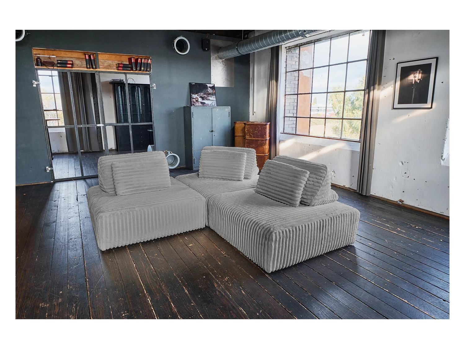 Modulsofa - Grau Cord - WIOLO SOFT