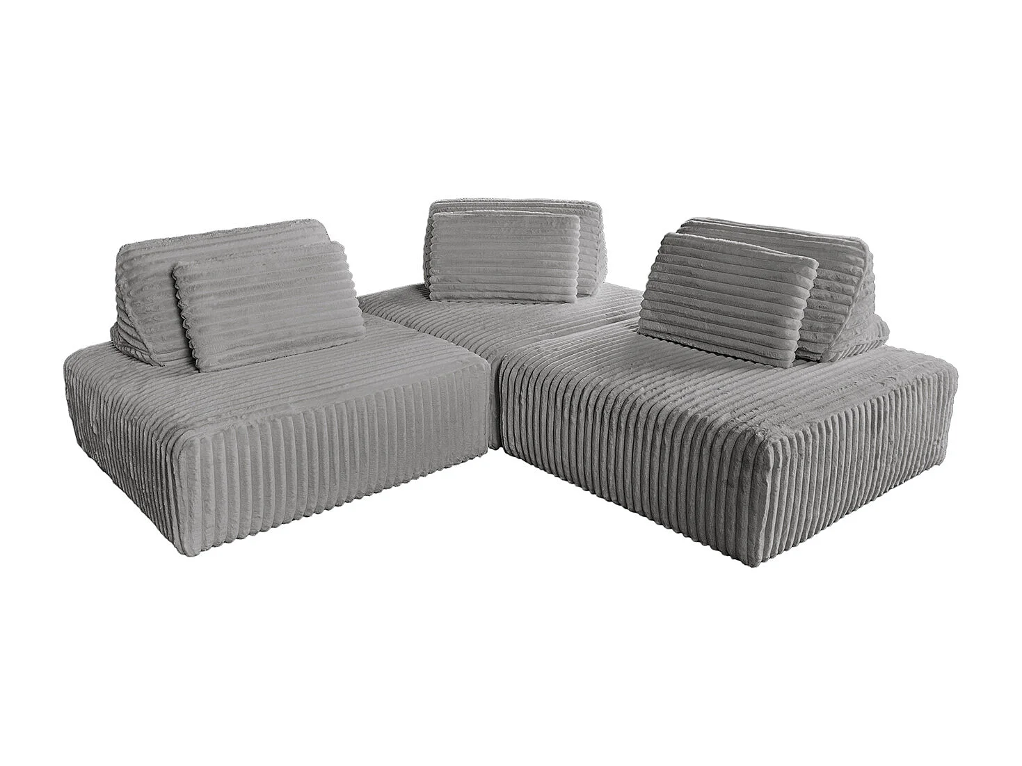 Modulares Sofa - Grau Cord - WIOLO SOFT