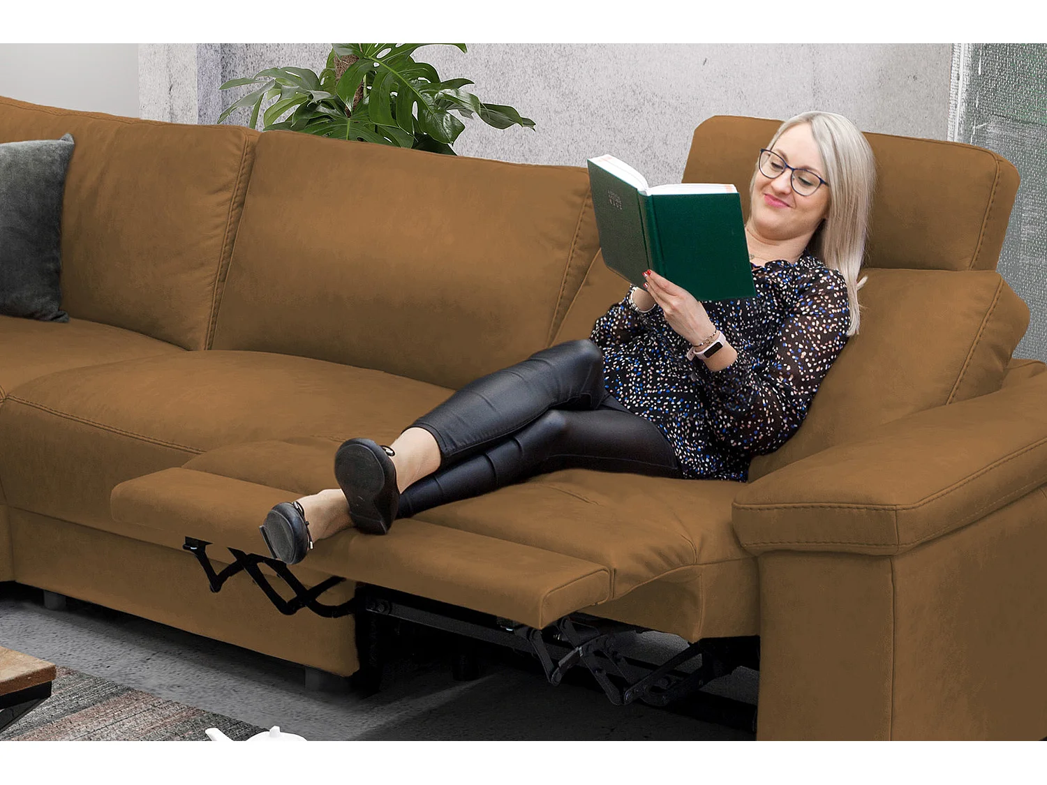 Sofá - naranja tela tejida - LOLA