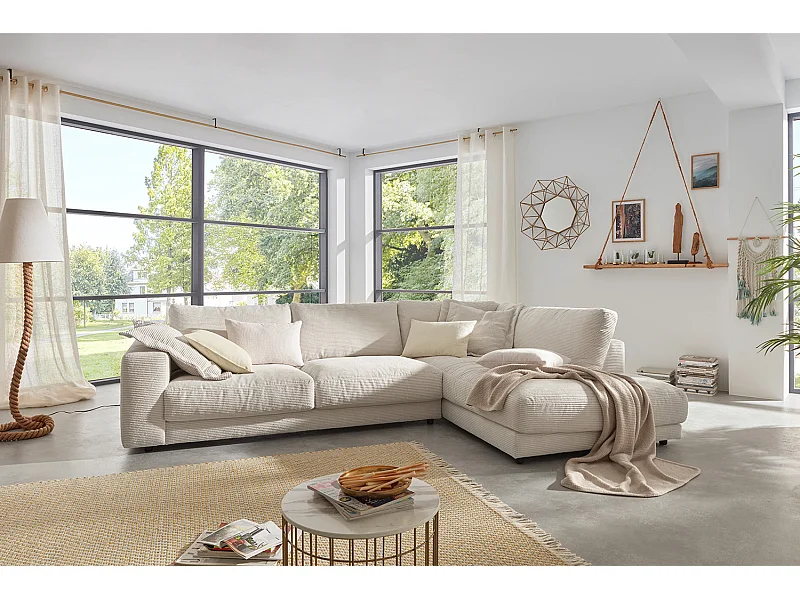 Divano - bianco crema Velluto a coste - MADELINE