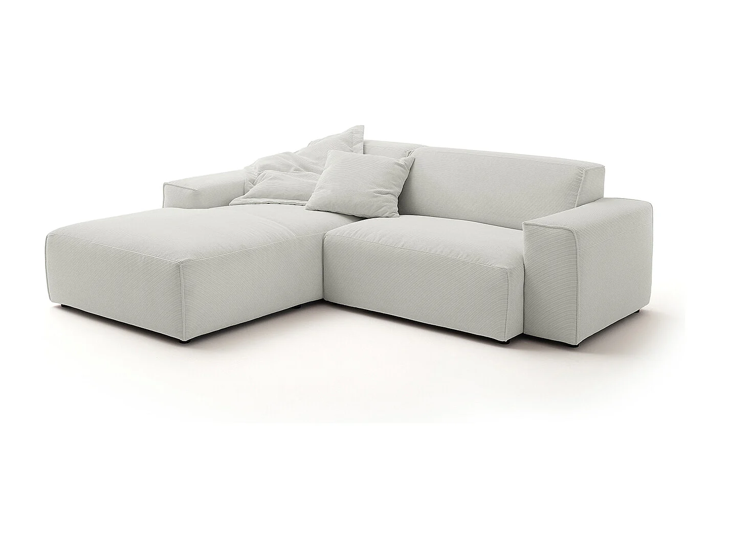 Ecksofa - Silber Cord - RANI