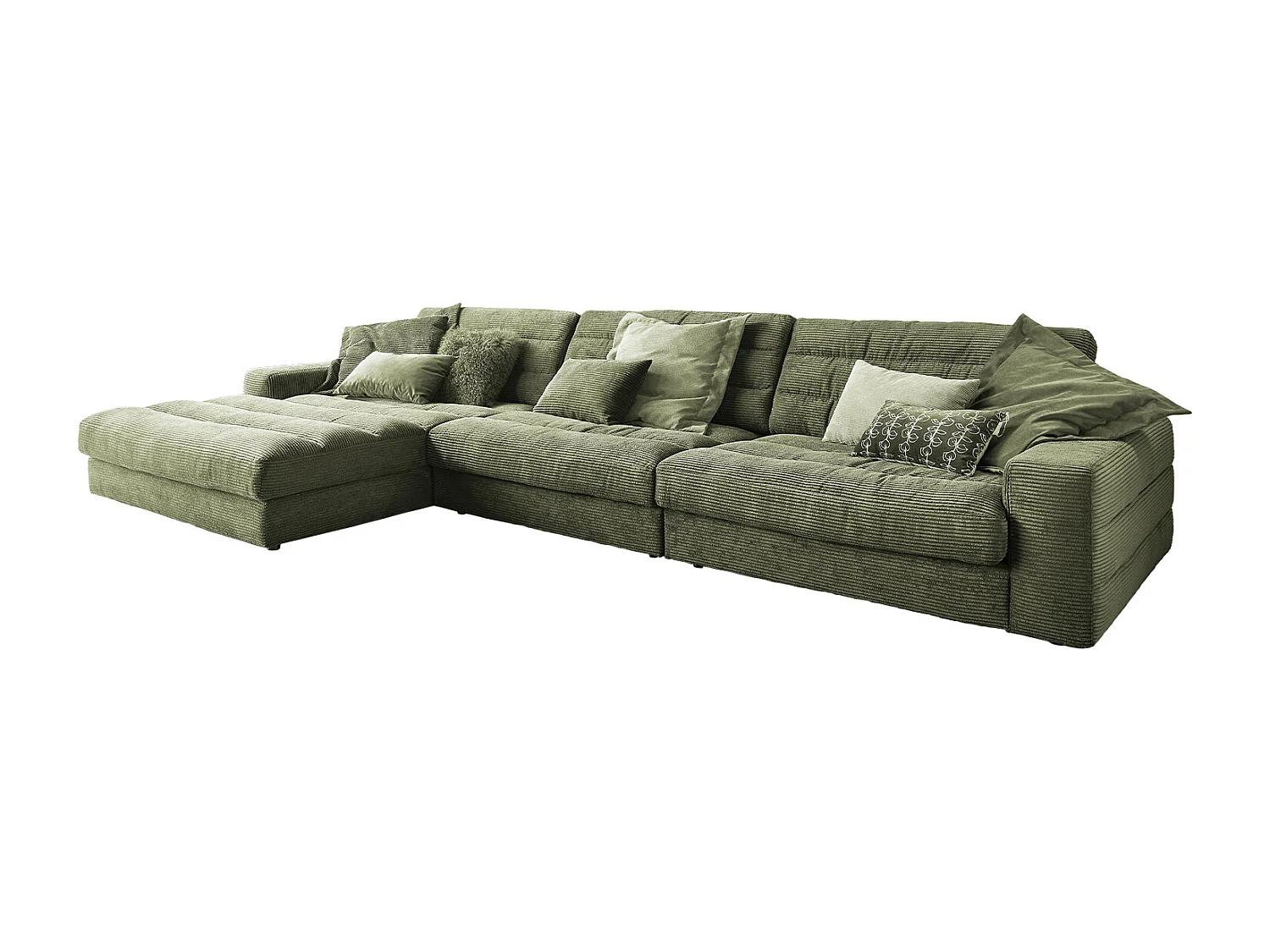 Ecksofa - Grün Cord - LANA