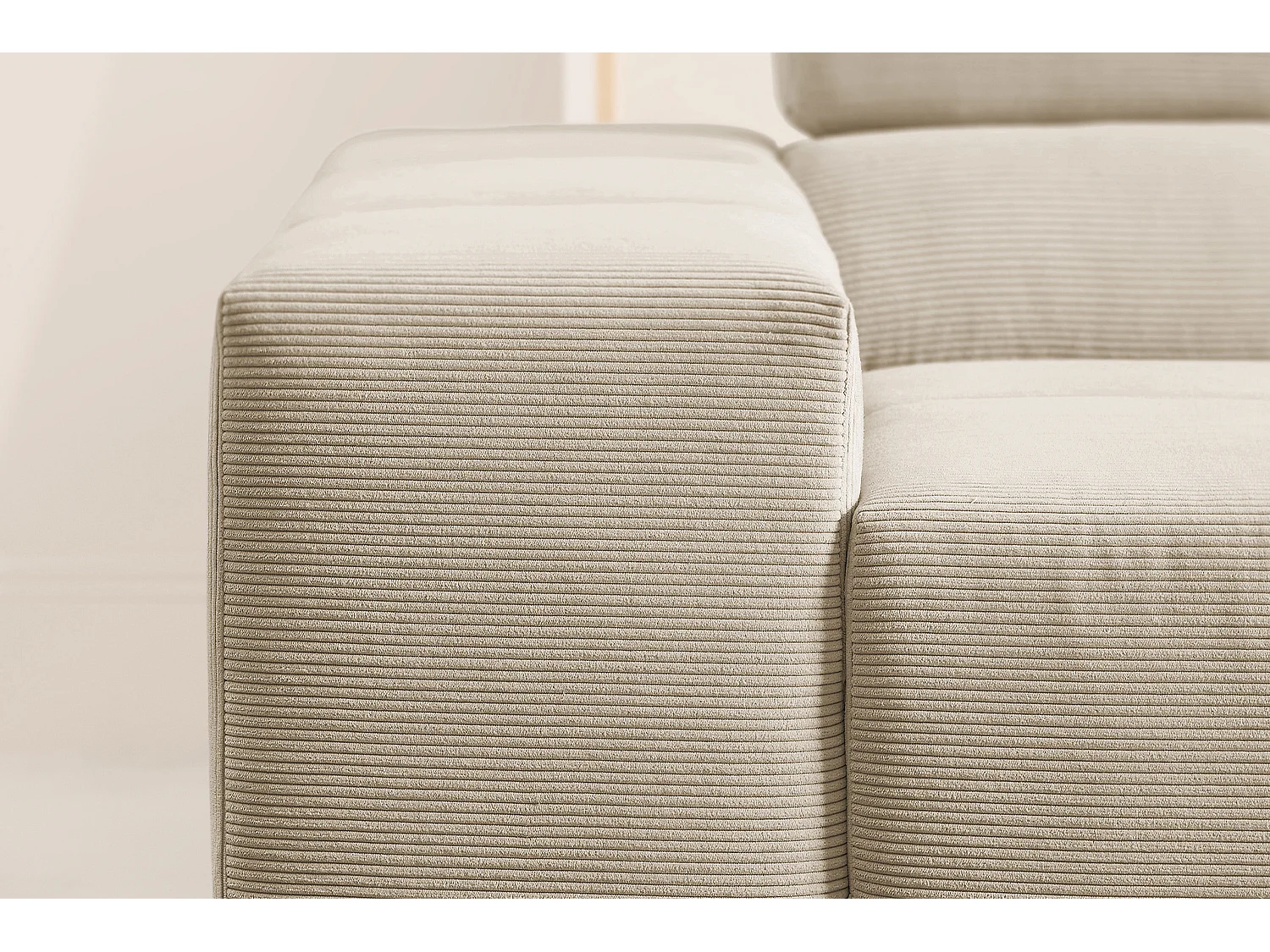 Ecksofa - Beige Cord - NEVADA