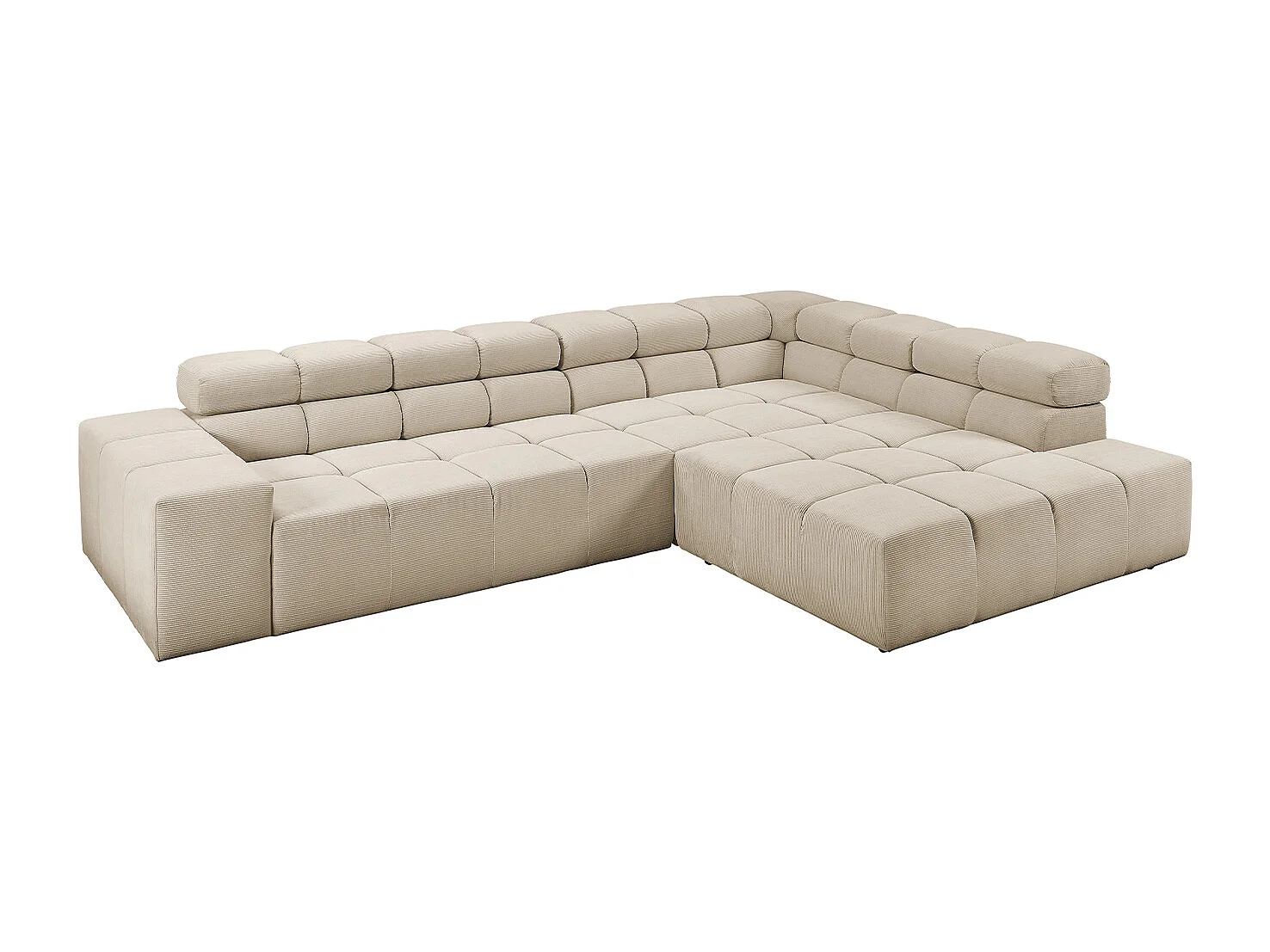 Divano angolare - beige Velluto a coste - NEVADA