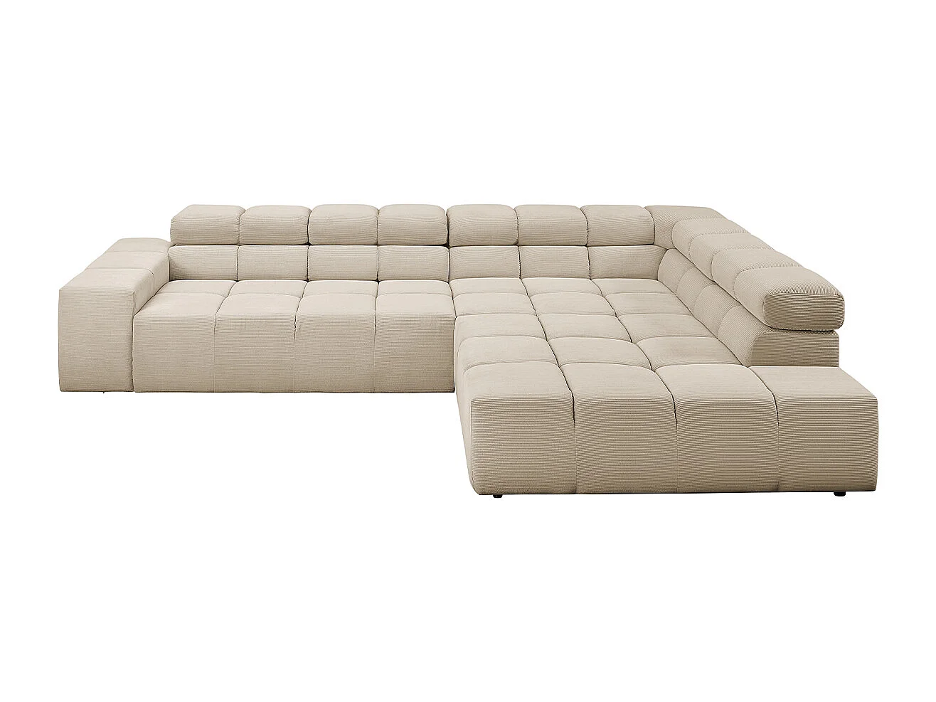 Divano angolare - beige Velluto a coste - NEVADA