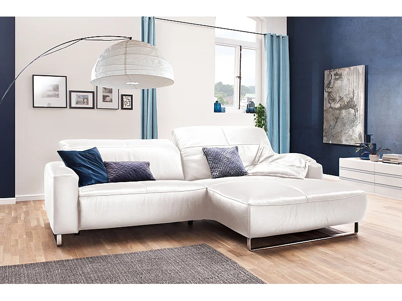 Ecksofa - Ecru Leder - YORK