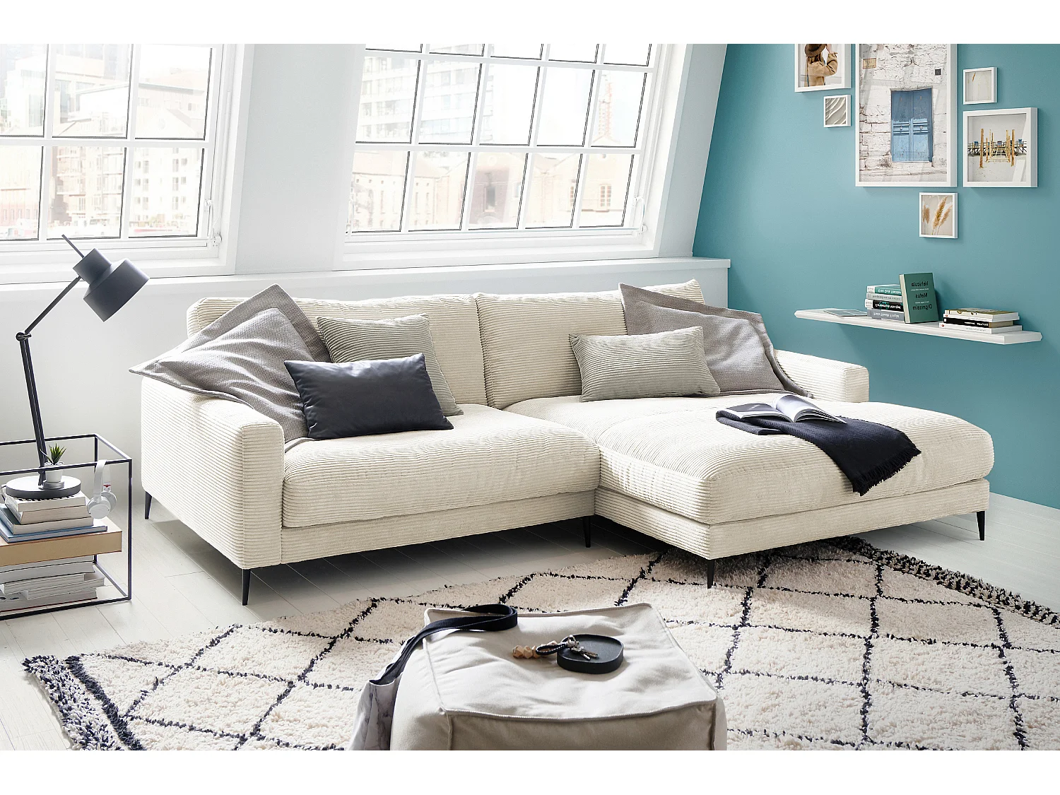 Hoekbank - Crème wit Koord - CARA