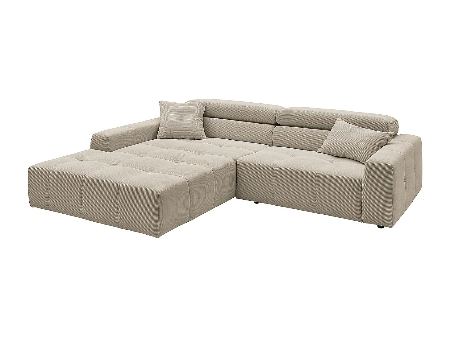 Ecksofa - Beige Cord - RENO