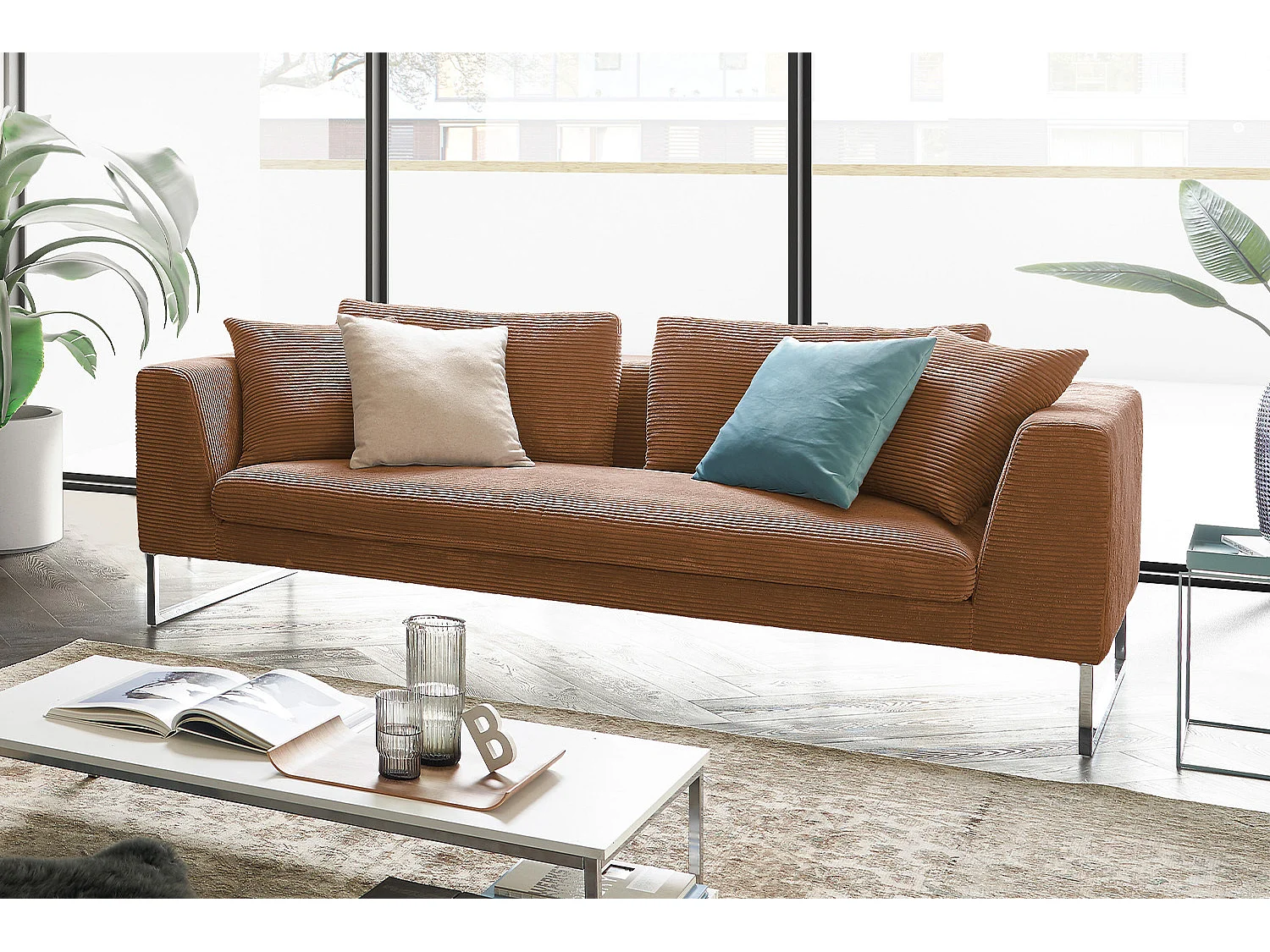 Sofá - marrón pana - ARIAN