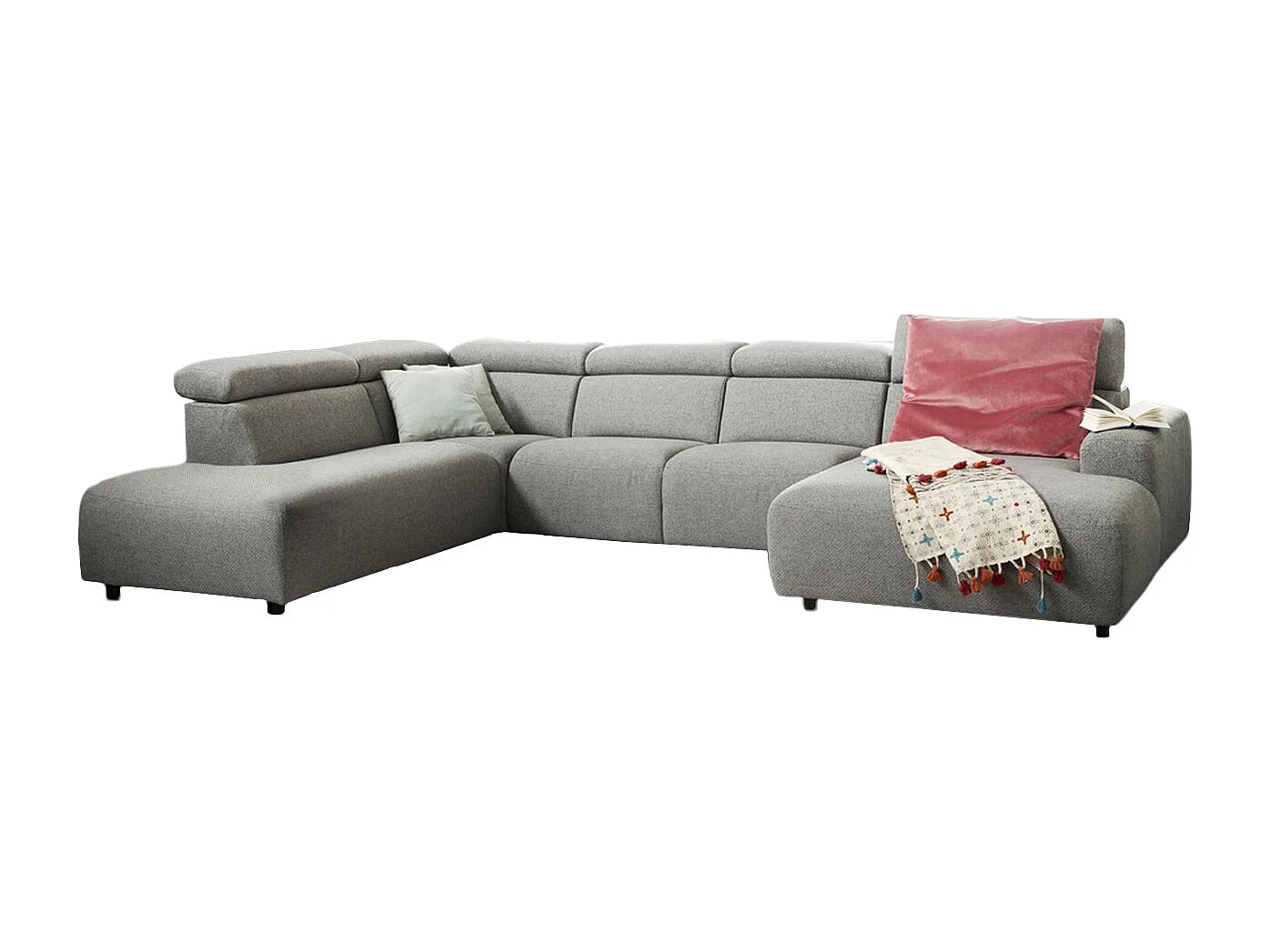 Wohnlandschaft - Grau Webstoff - RISO