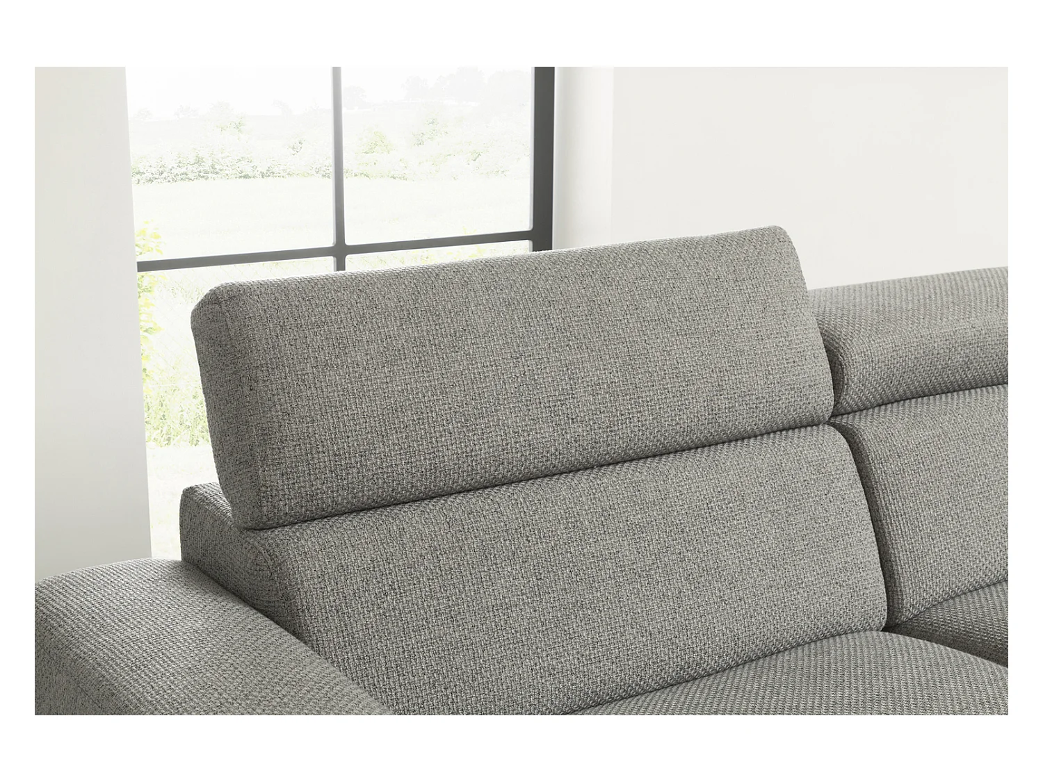 Wohnlandschaft - Grau Webstoff - RISO