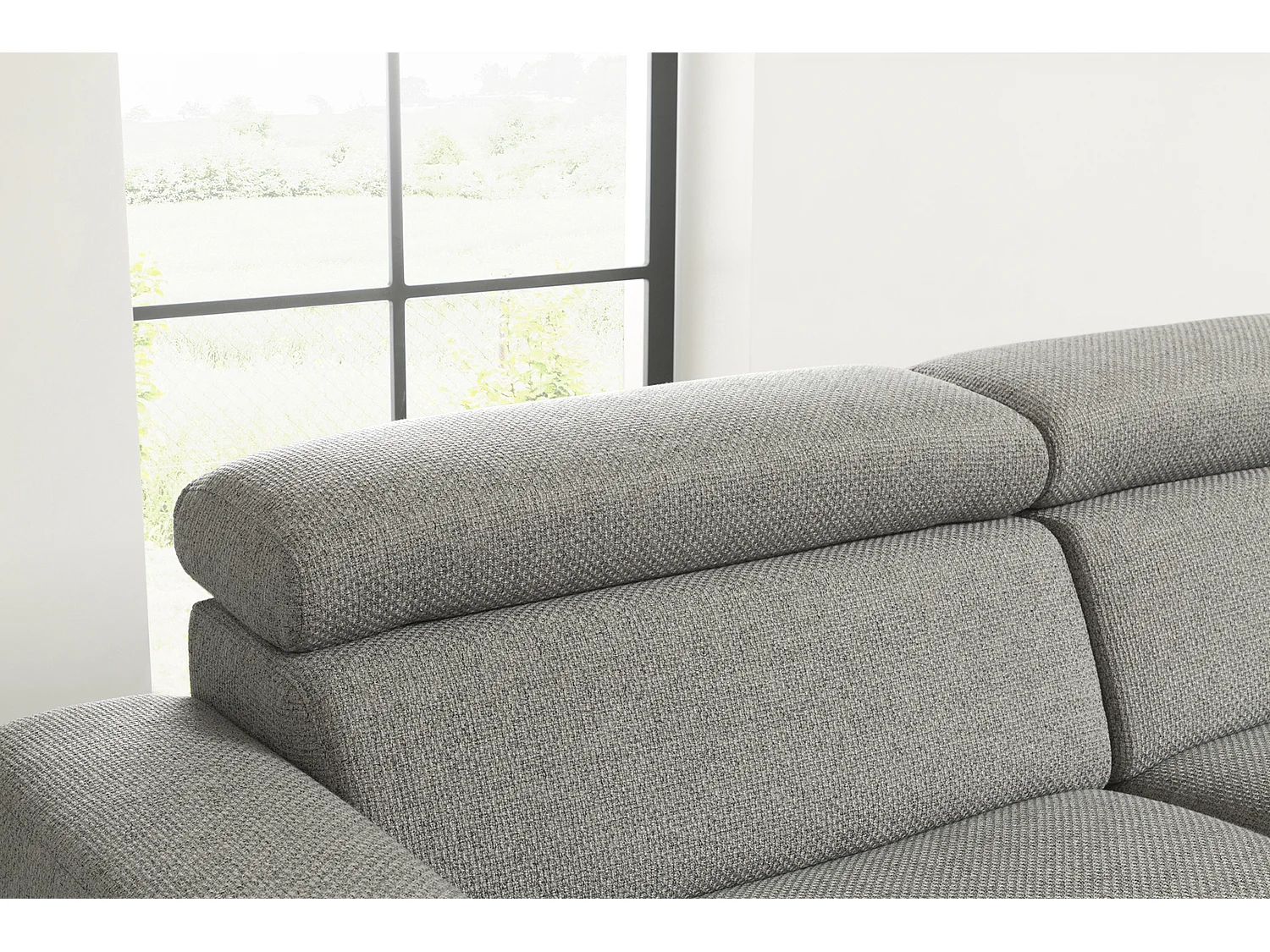 Wohnlandschaft - Grau Webstoff - RISO