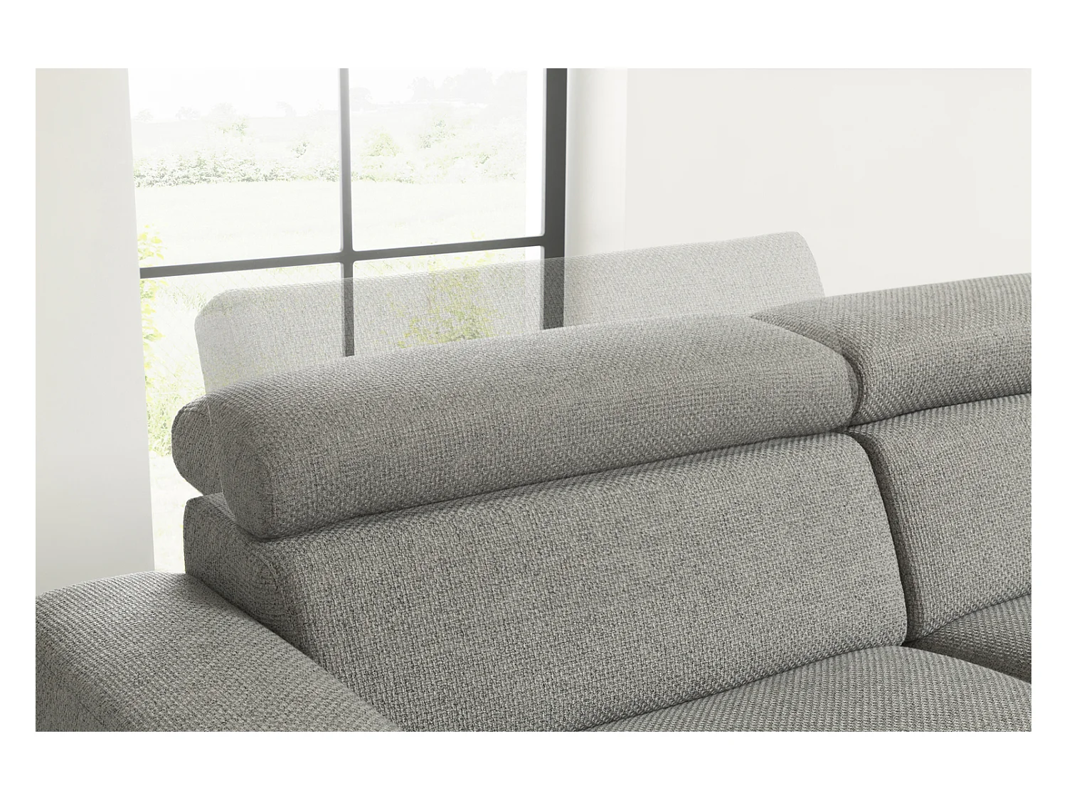 Wohnlandschaft - Grau Webstoff - RISO