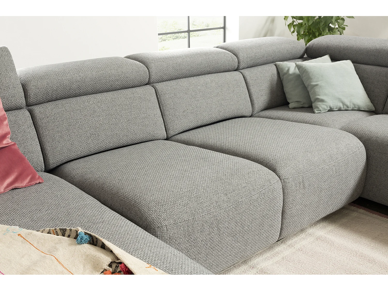 Canapé - Gris tissu tissé - RISO