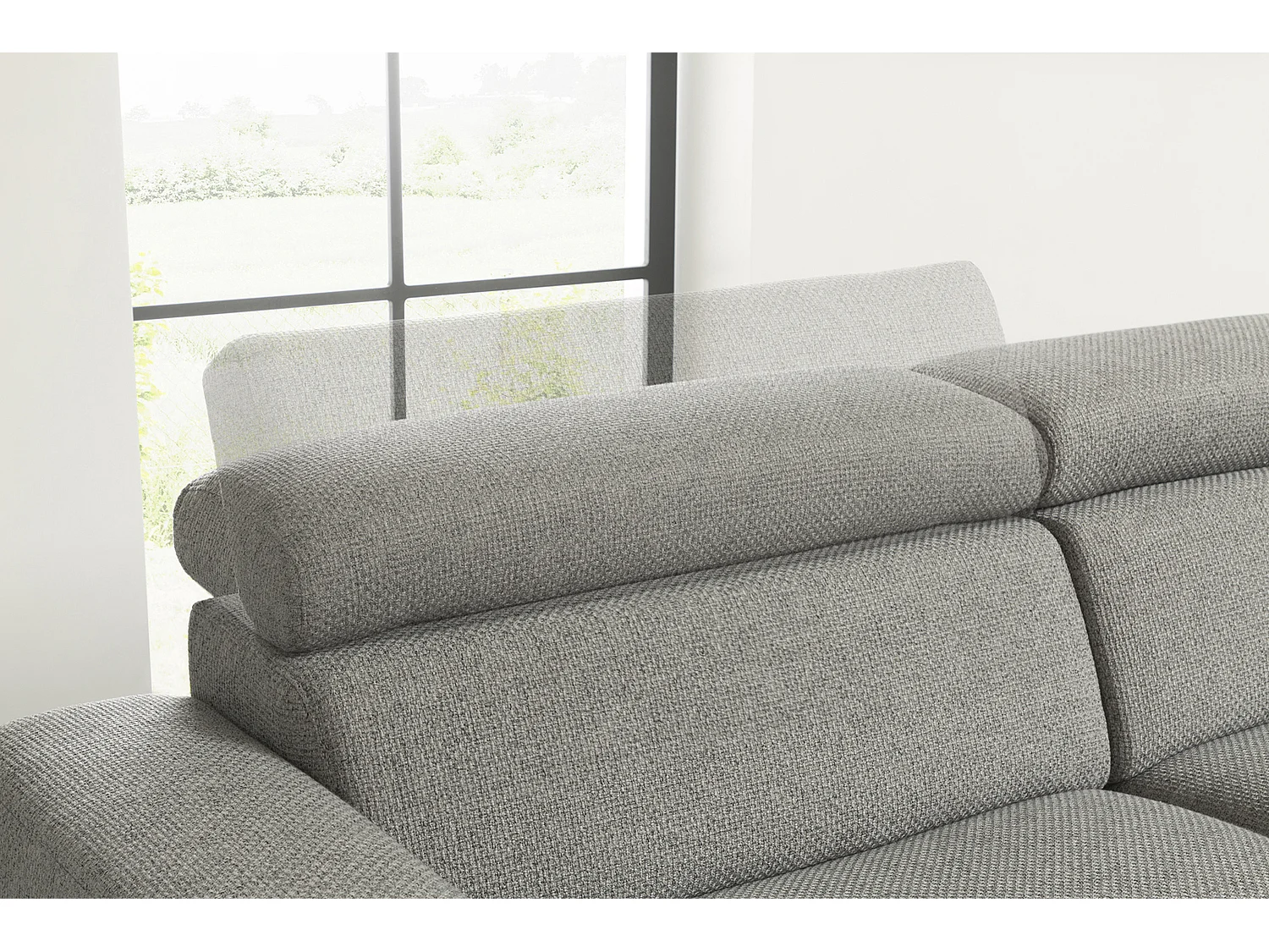 Canapé - Gris tissu tissé - RISO