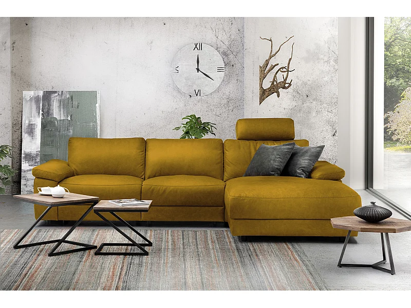 Ecksofa - Gelb Webstoff - LOLA