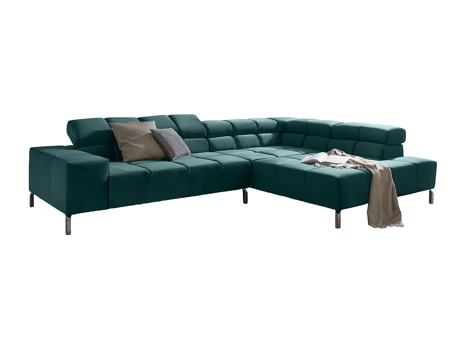 Ecksofa - Smaragdgrün Velvet - NELSON