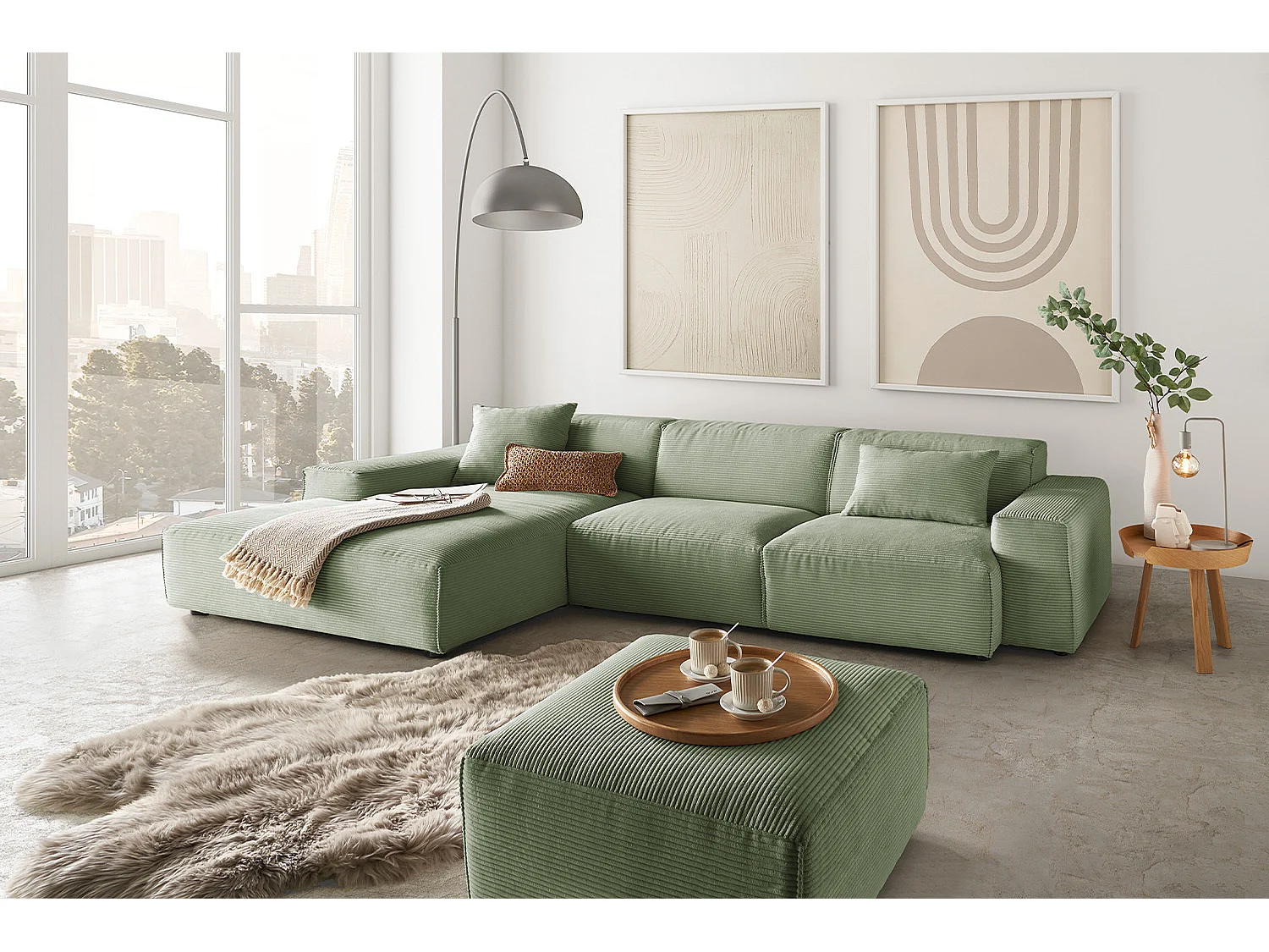 Divano - verde Velluto a coste - RANI