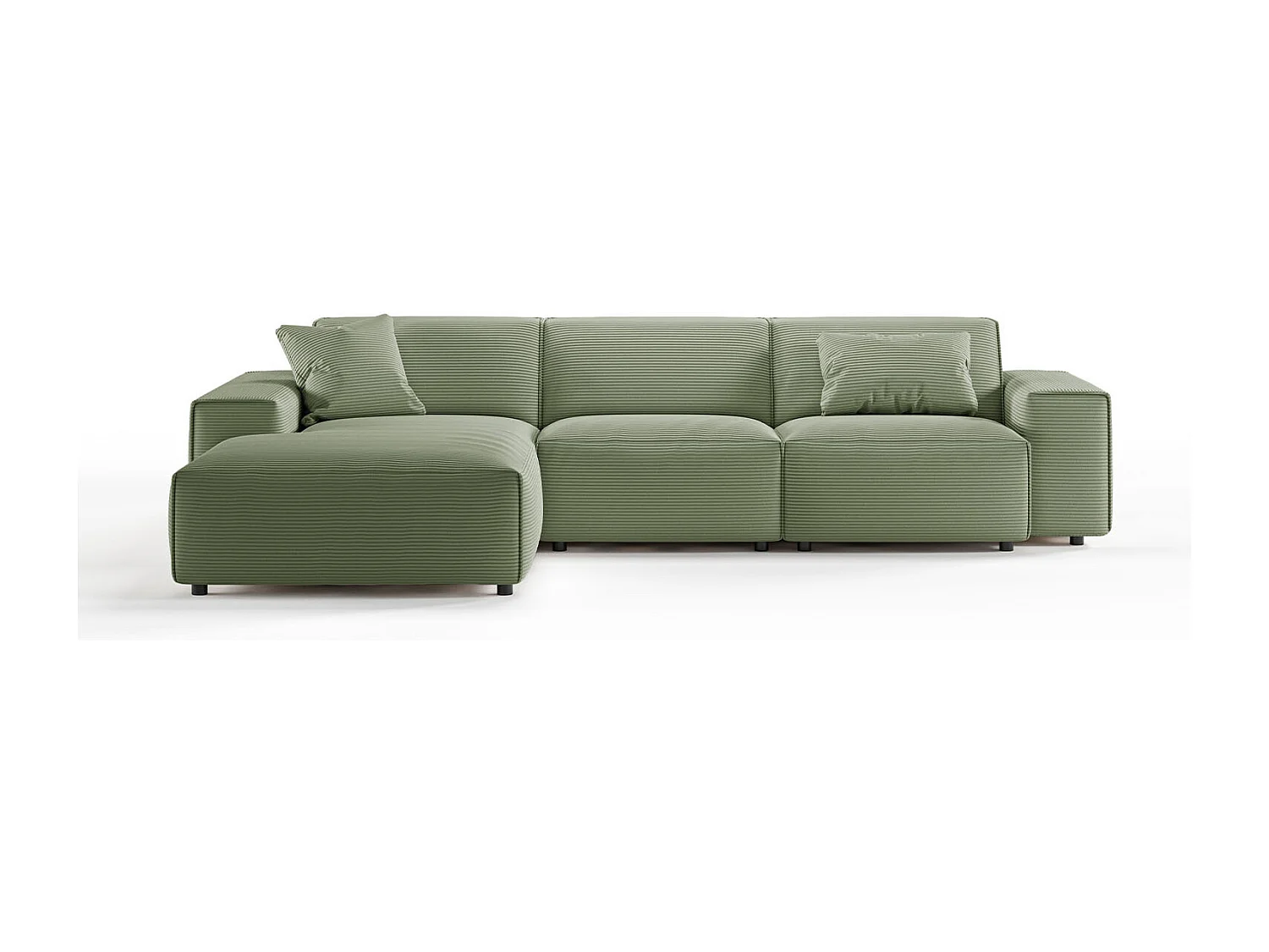 Sofá esquinero - Verde Pana - RANI