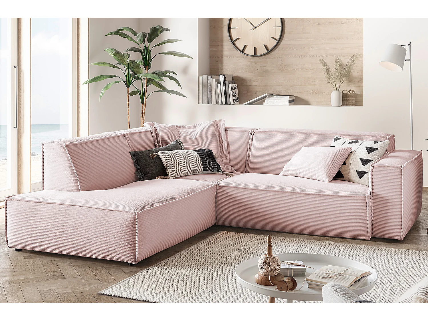 Hoekbank - Roze Koord - SAMU