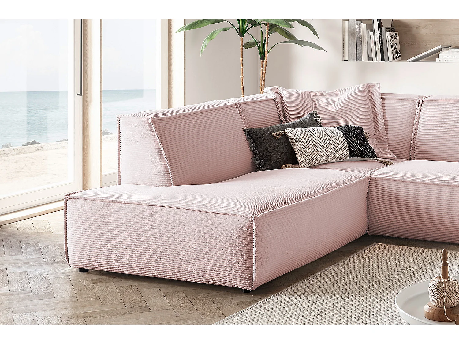 Hoekbank - Roze Koord - SAMU