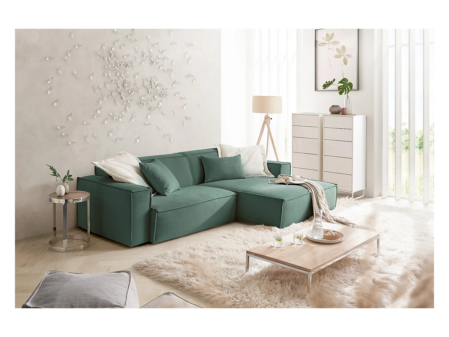 Ecksofa - Grün Cord - SAMU