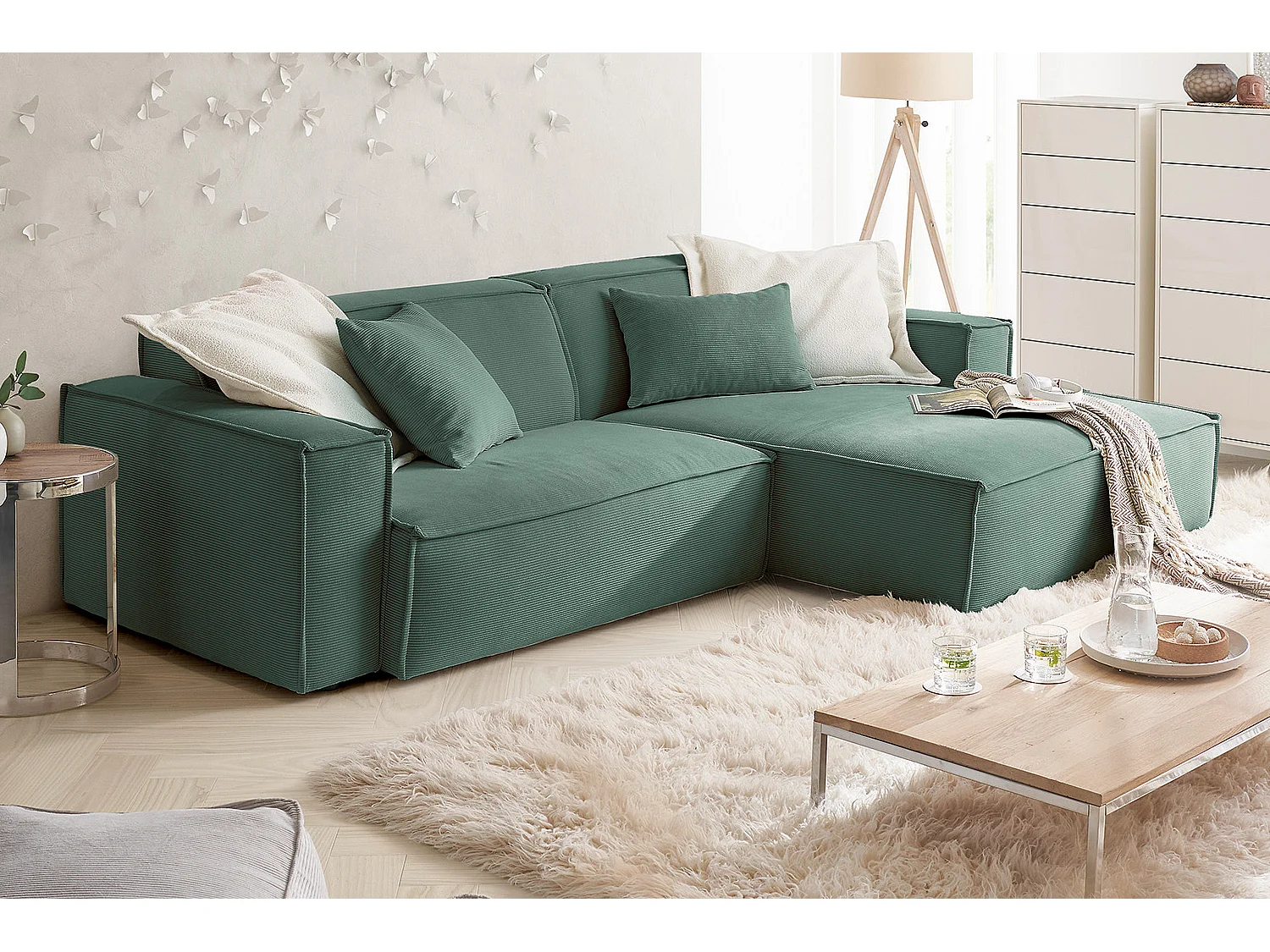 Canapé - Vert Velours côtelé - SAMU
