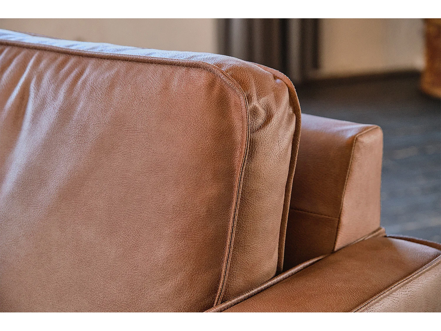 Sofá - marrón cuero sintético - VILNIUS