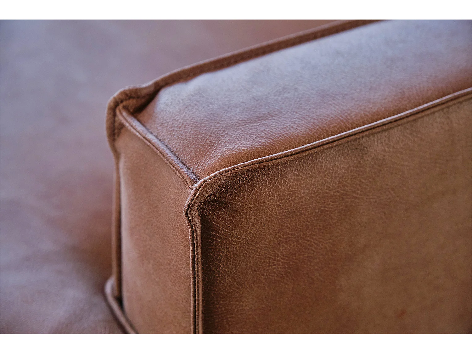 Sofá - marrón cuero sintético - VILNIUS