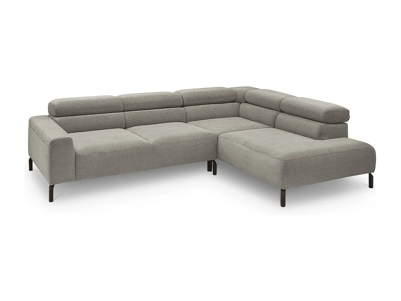 Ecksofa - Grau Cord - DELIA