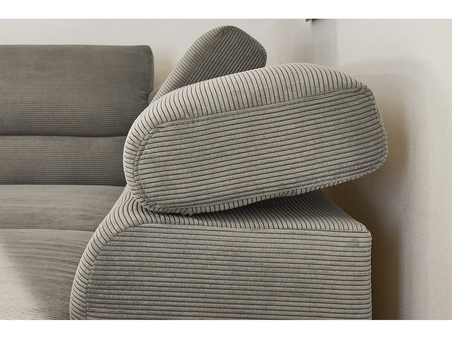 Ecksofa - Grau Cord - DELIA