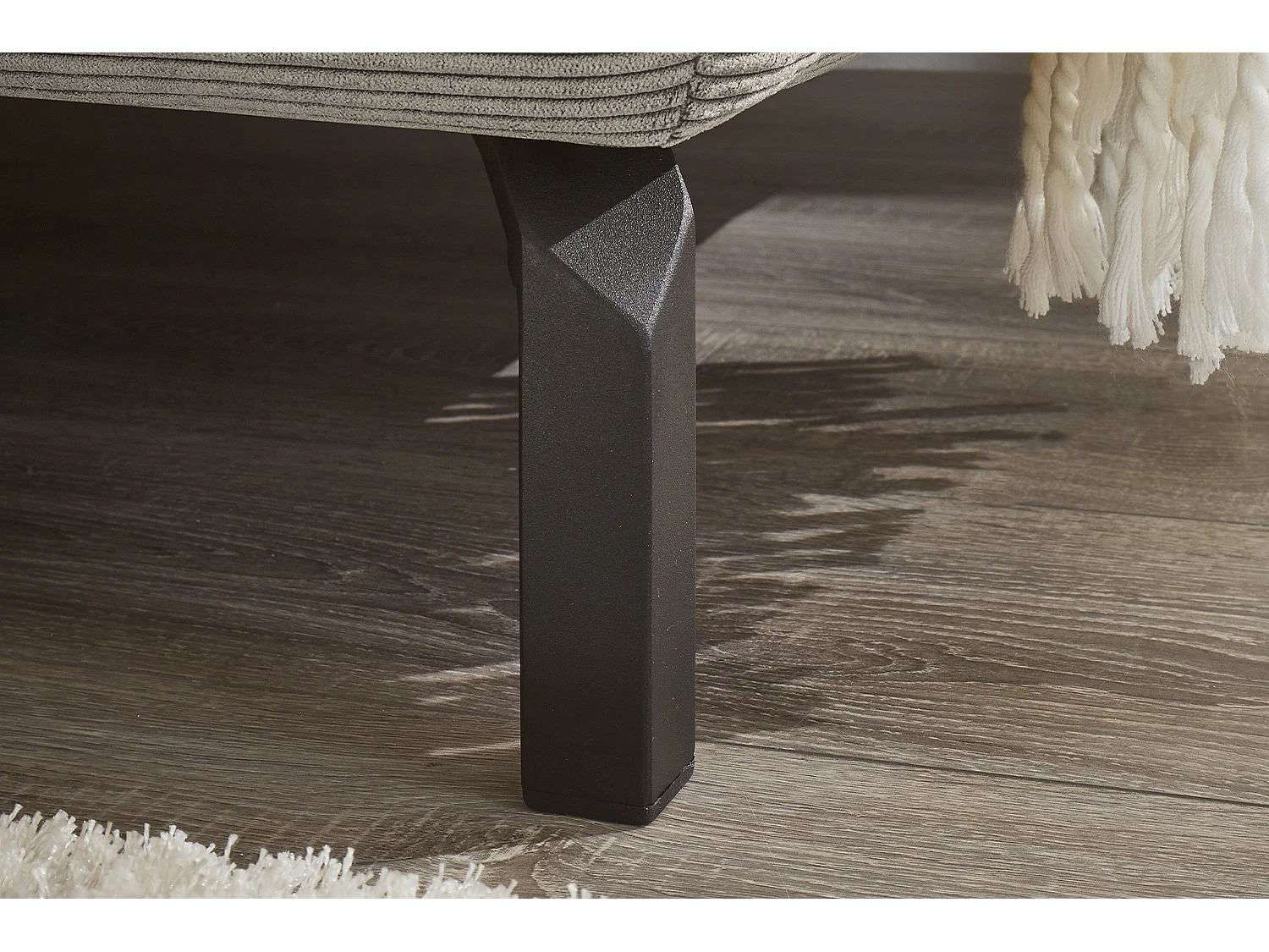 Ecksofa - Grau Cord - DELIA