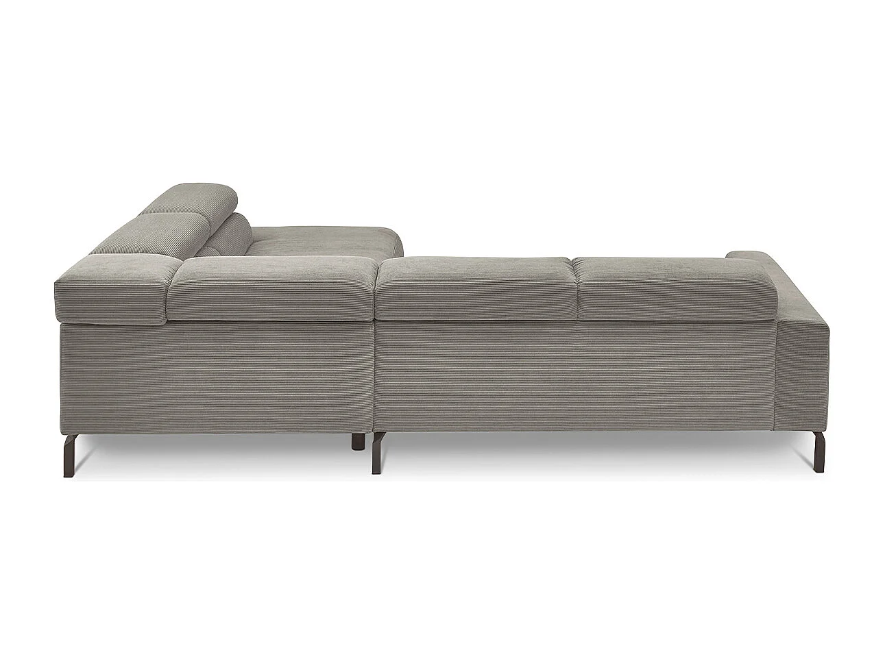 Ecksofa - Grau Cord - DELIA